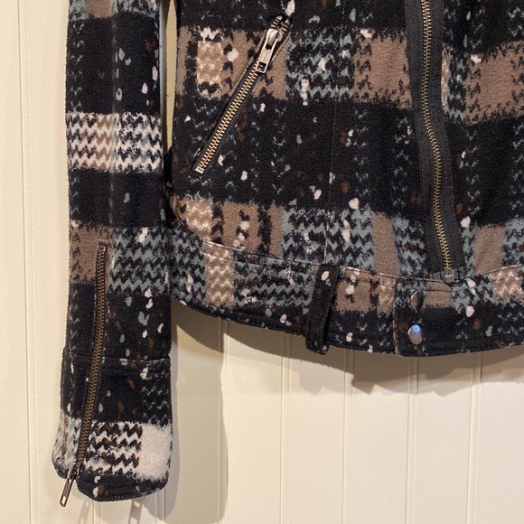 FREE PEOPLE | Boho Plaid Zip Up Jacket Size 6 - Picture 5 of 8